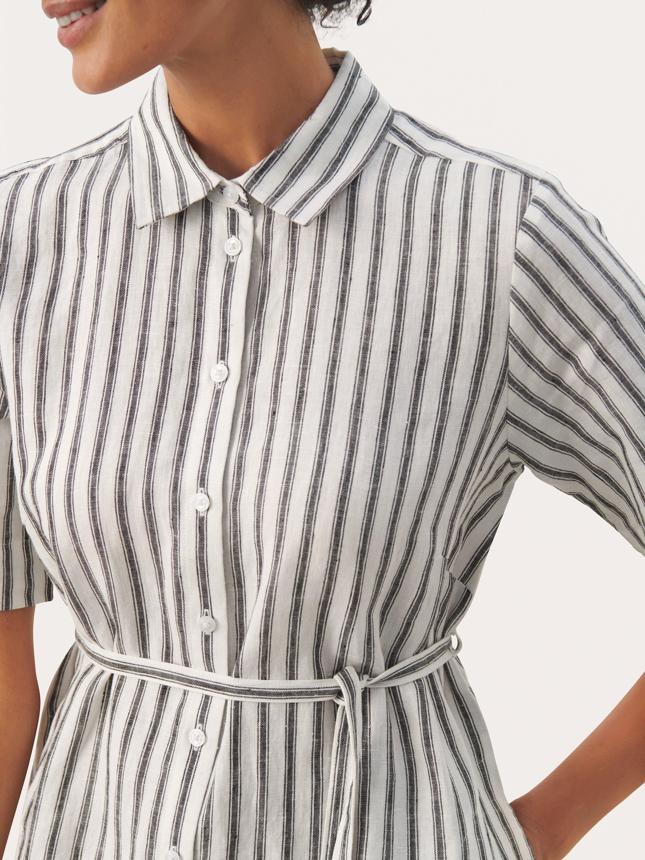Product image 4 of 6, which shows Part Two Emmalou Stripe Shirt Dress, Black/White, 12