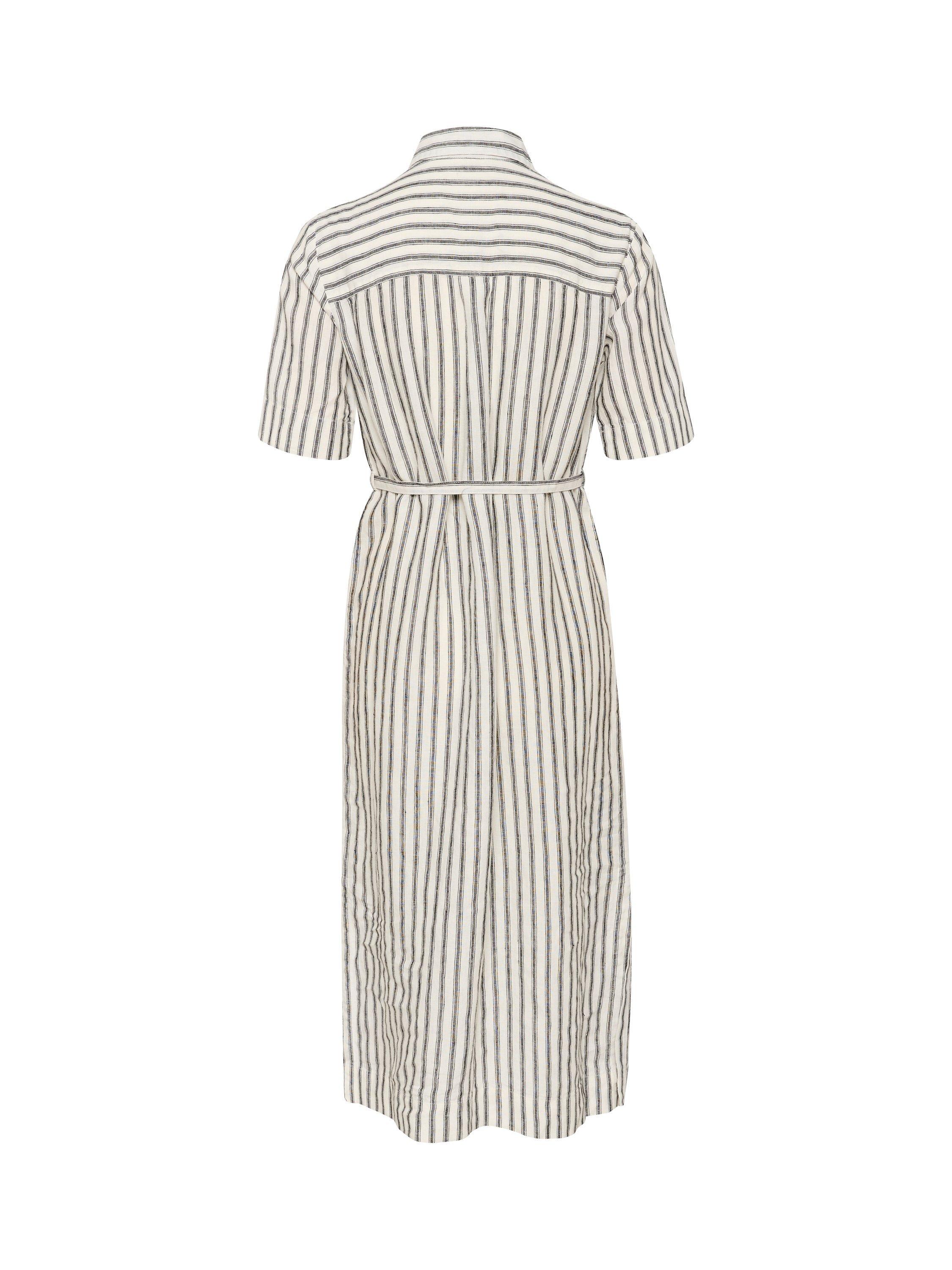 Product image 6 of 6, which shows Part Two Emmalou Stripe Shirt Dress, Black/White, 12