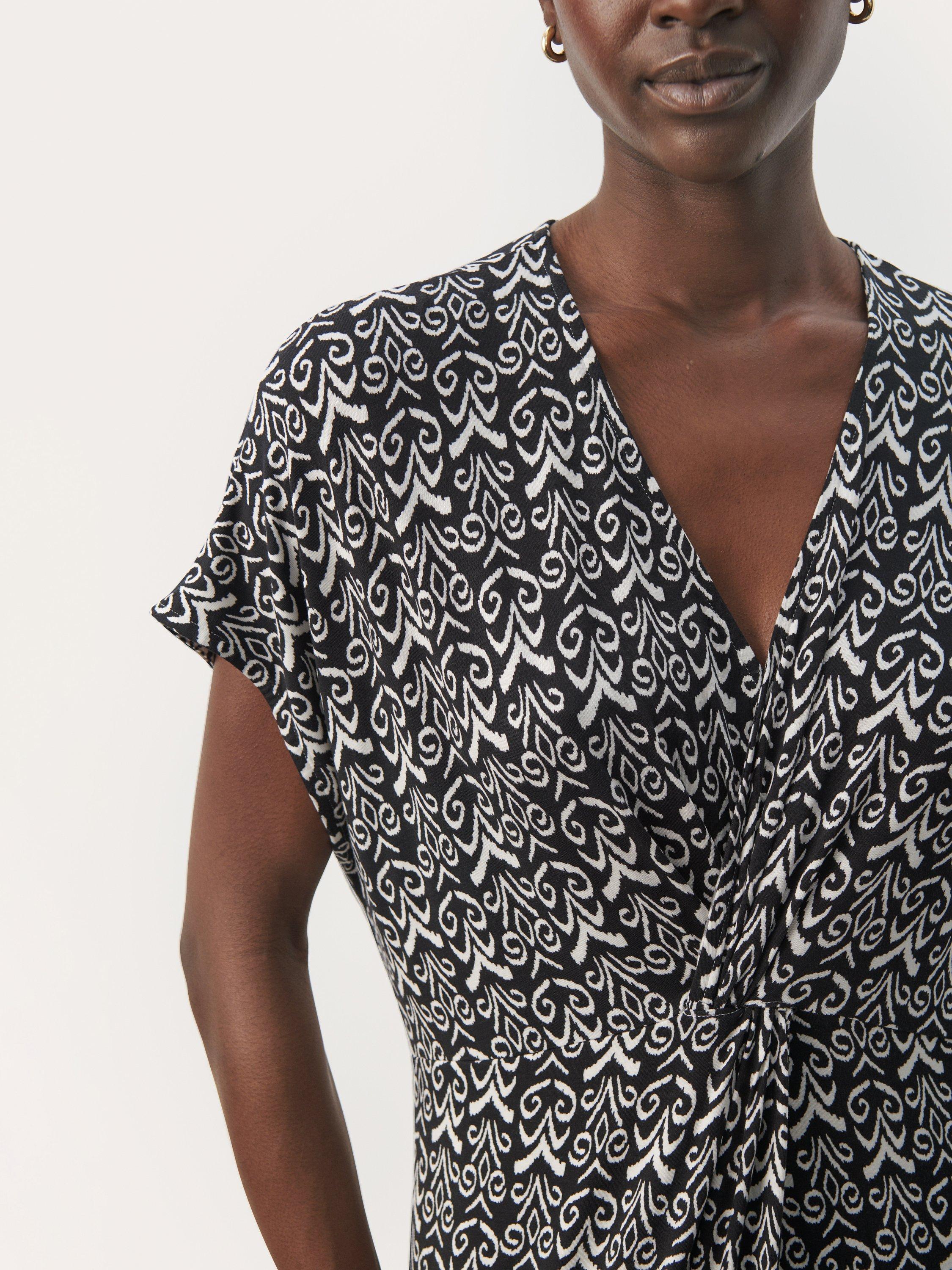 Product image 4 of 6, which shows Part Two Griet Knit Detail Maxi Dress, Black/White, XS