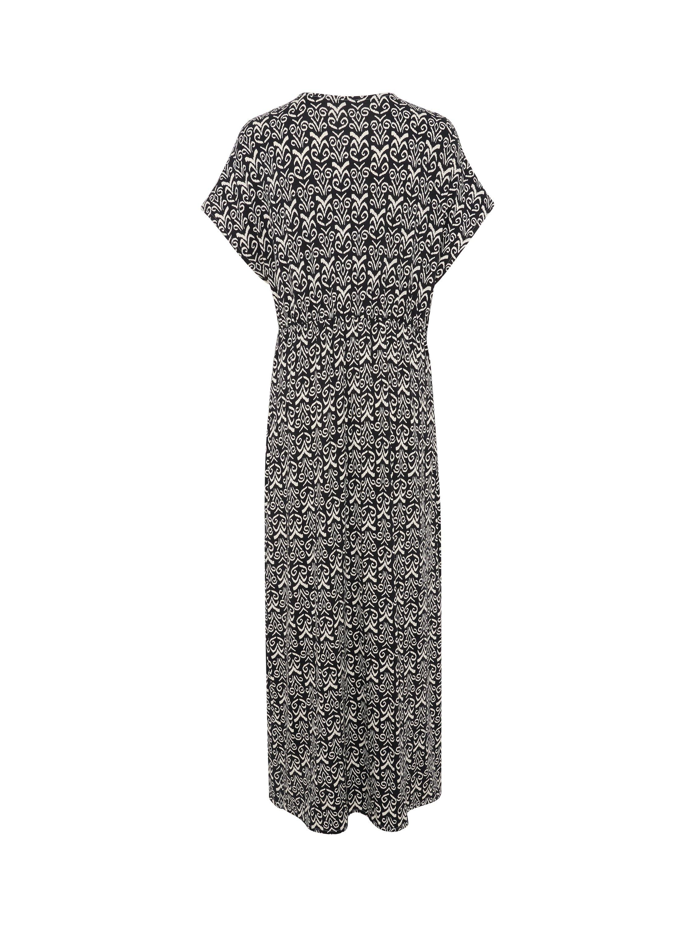 Product image 6 of 6, which shows Part Two Griet Knit Detail Maxi Dress, Black/White, XS