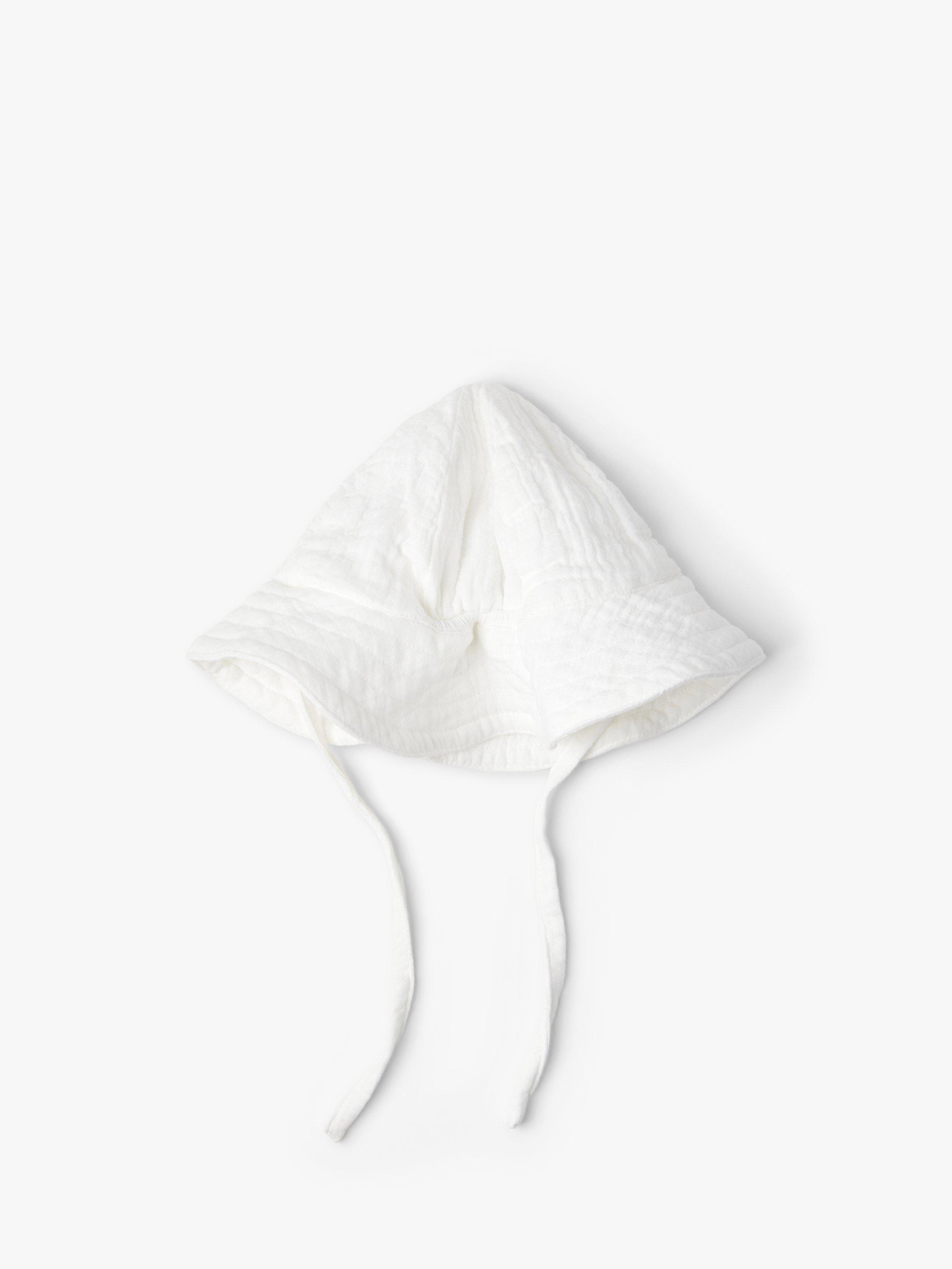 Lindex Baby Woven Pure Organic Cotton Sun Hat, Light Dusty White