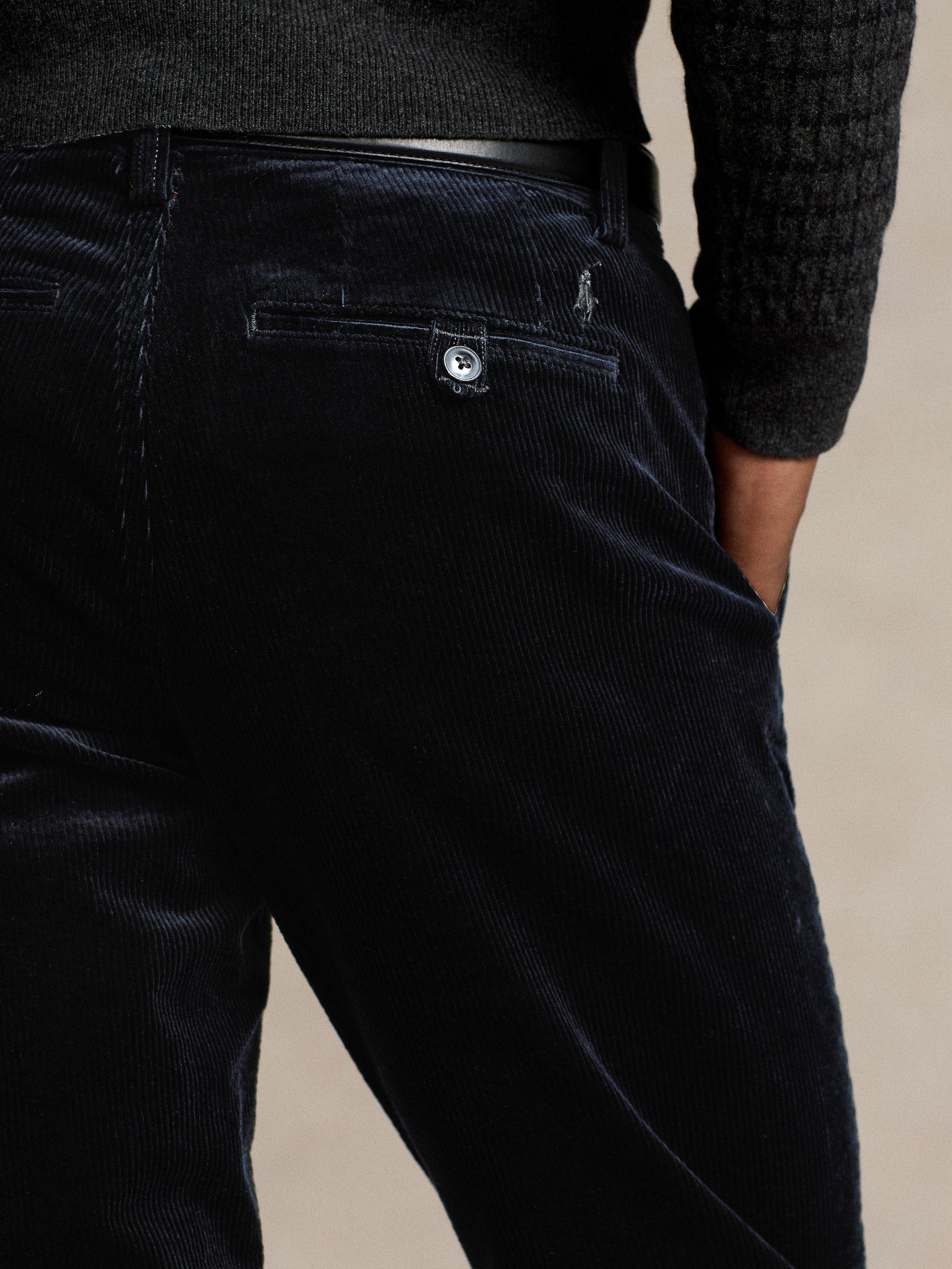 Ralph Lauren Stretch Straight Fit Corduroy Trousers Polo Black