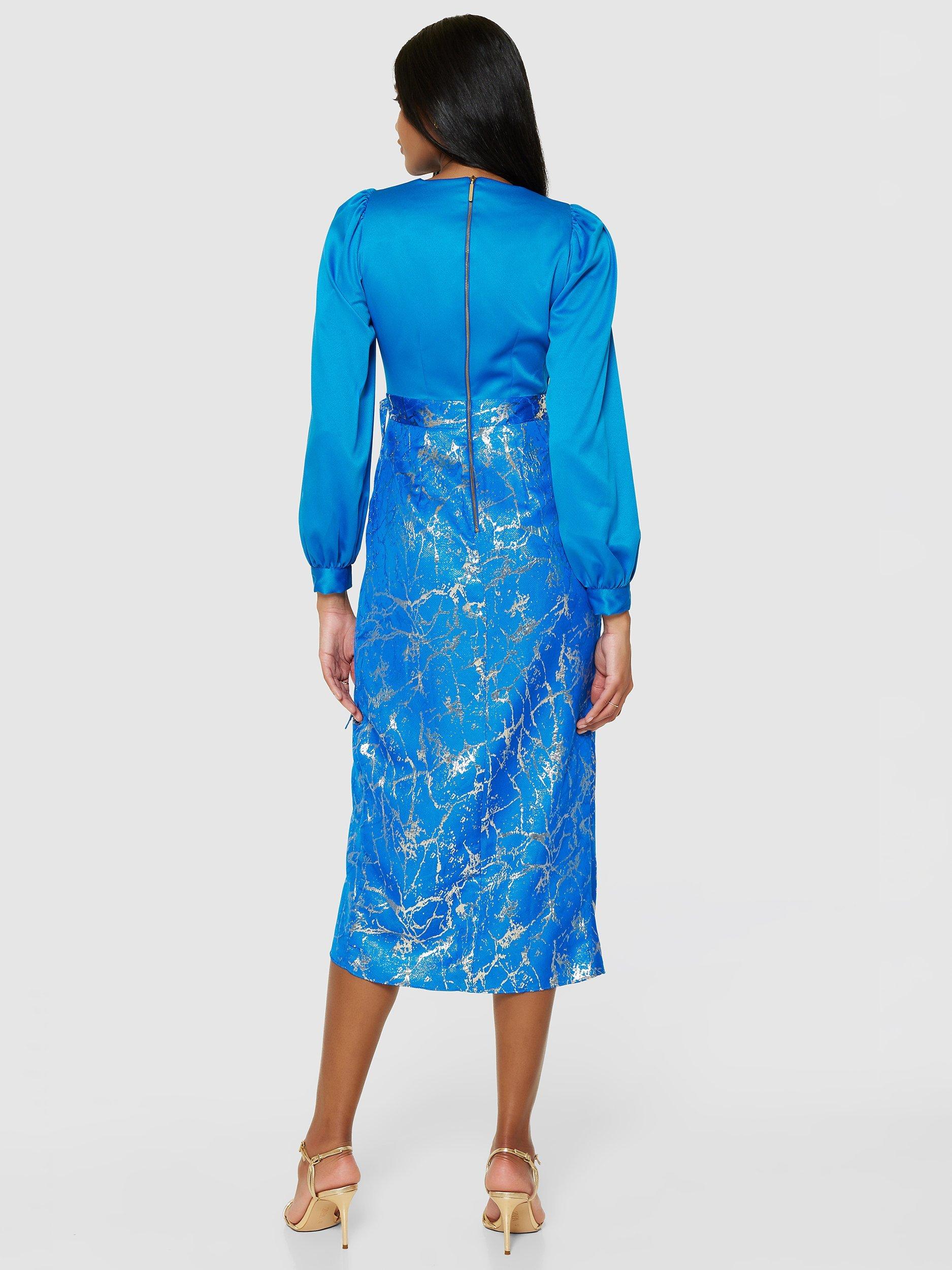 Closet London Pencil Wrap Dress Blue
