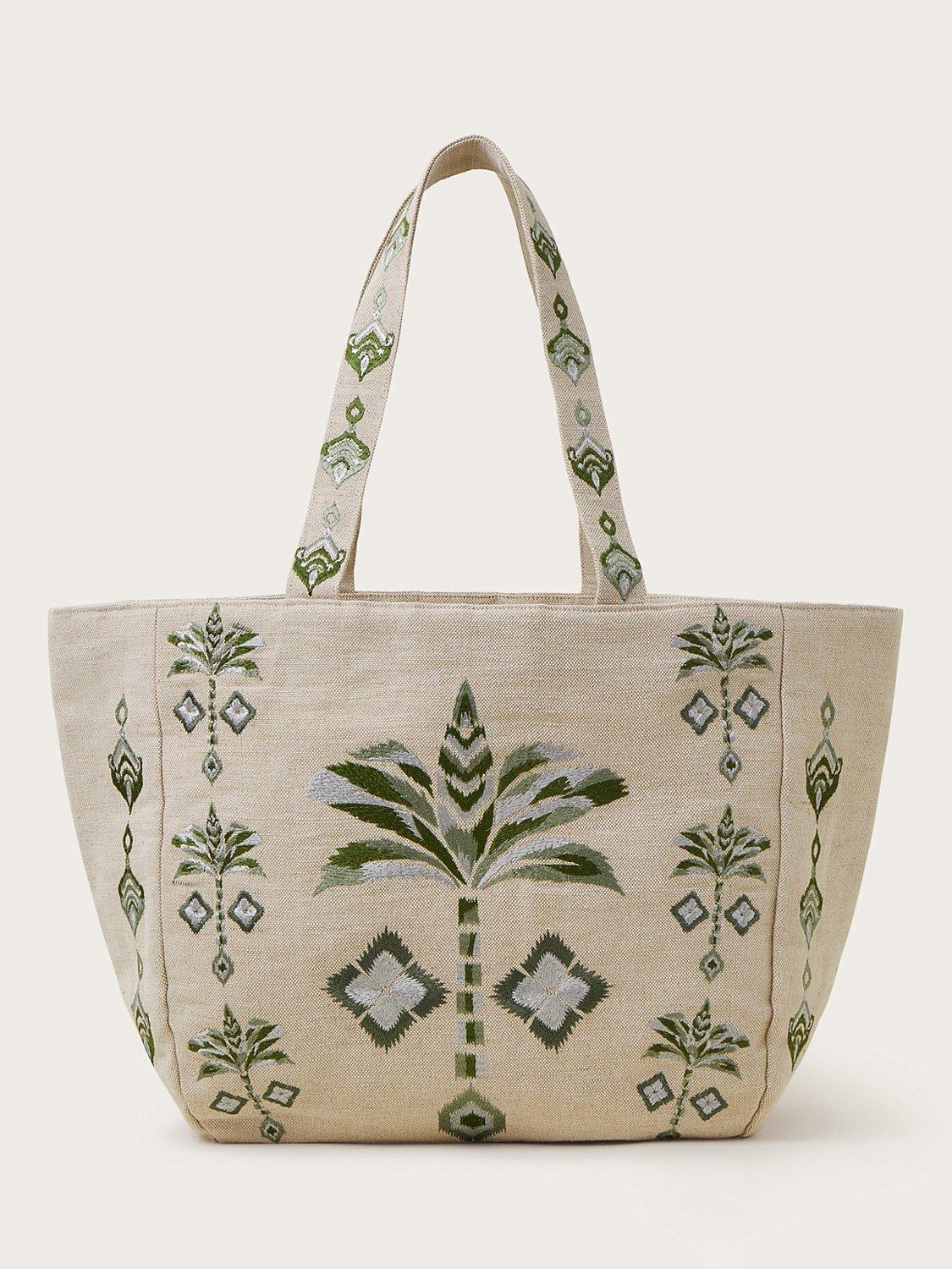 Monsoon Palm Canvas Tote Bag, Multi