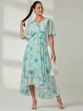 Jolie Moi Frill V-Neck Chiffon Maxi Dress, Multi