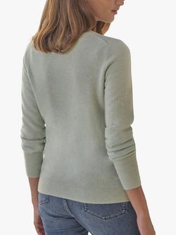 Pure Collection Cashmere Crew Neck Jumper - view 2, Willow Green