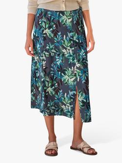 Pure Collection Floral Panelled Skirt, Blue/Multi, Blue/Multi