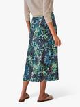 Pure Collection Floral Panelled Skirt, Blue/Multi