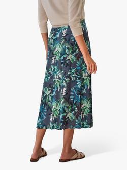 Pure Collection Floral Panelled Skirt, Blue/Multi - view 2, Blue/Multi