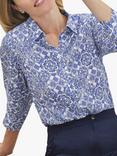 Pure Collection Tile Print Blouse, Blue