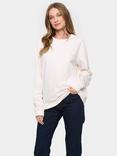 Saint Tropez Fanile Embroidered Loose Fit Sweatshirt, White