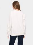 Saint Tropez Fanile Embroidered Loose Fit Sweatshirt, White