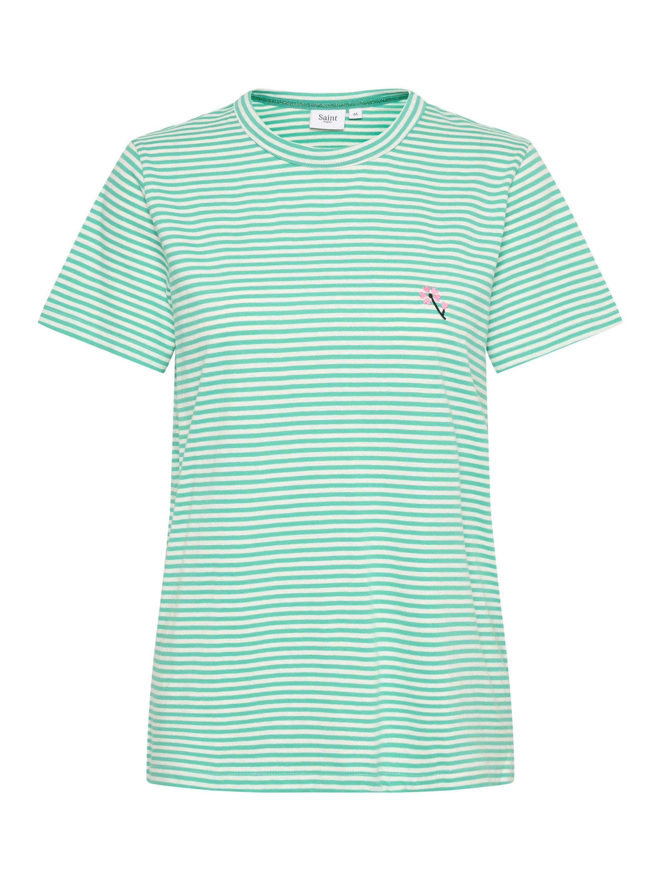Saint Tropez Fadima Stripe T-Shirt, Green/White
