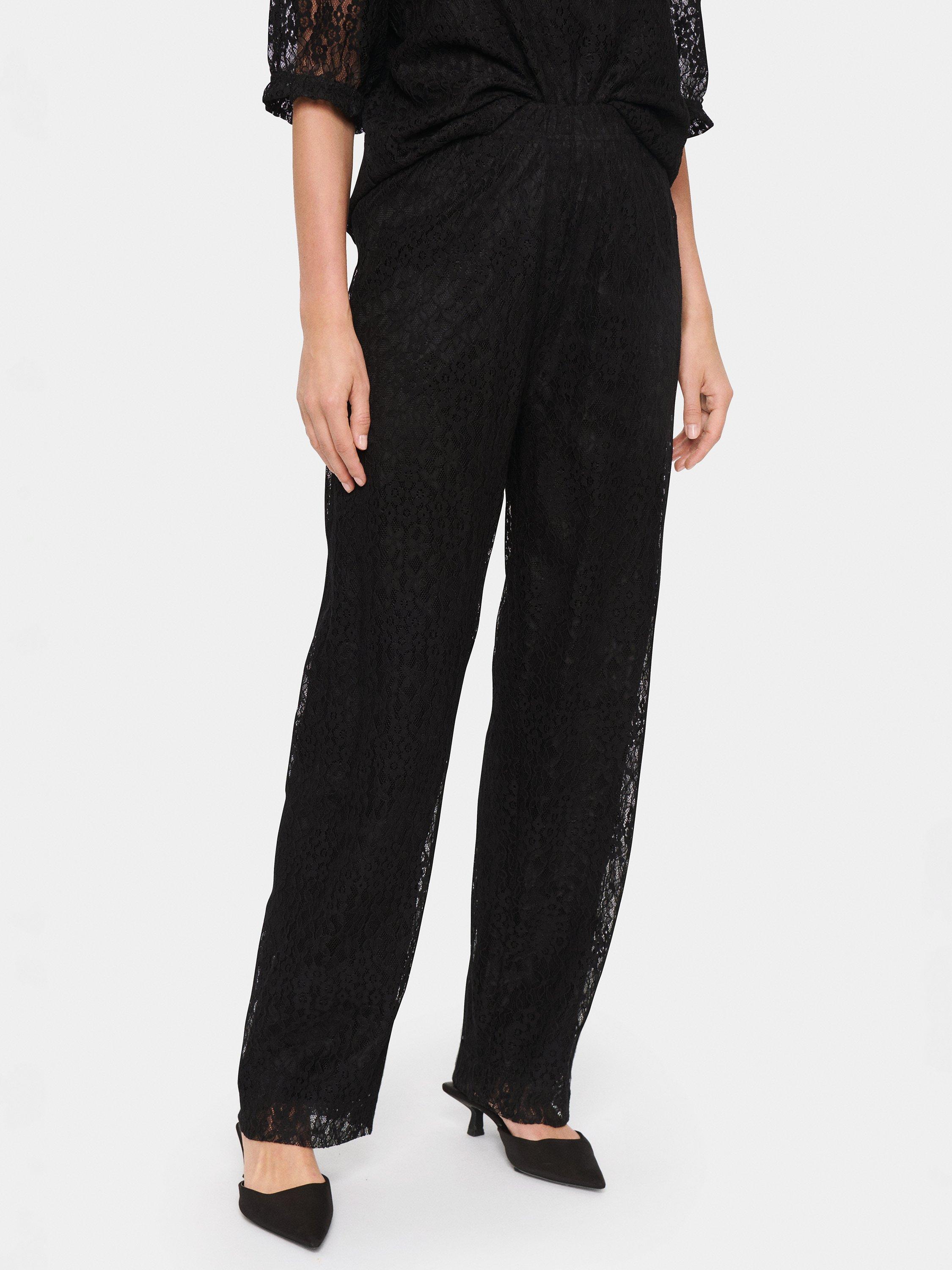 Product image 1 of 6, which shows Saint Tropez Filipa Lace Trousers, Black, XS
