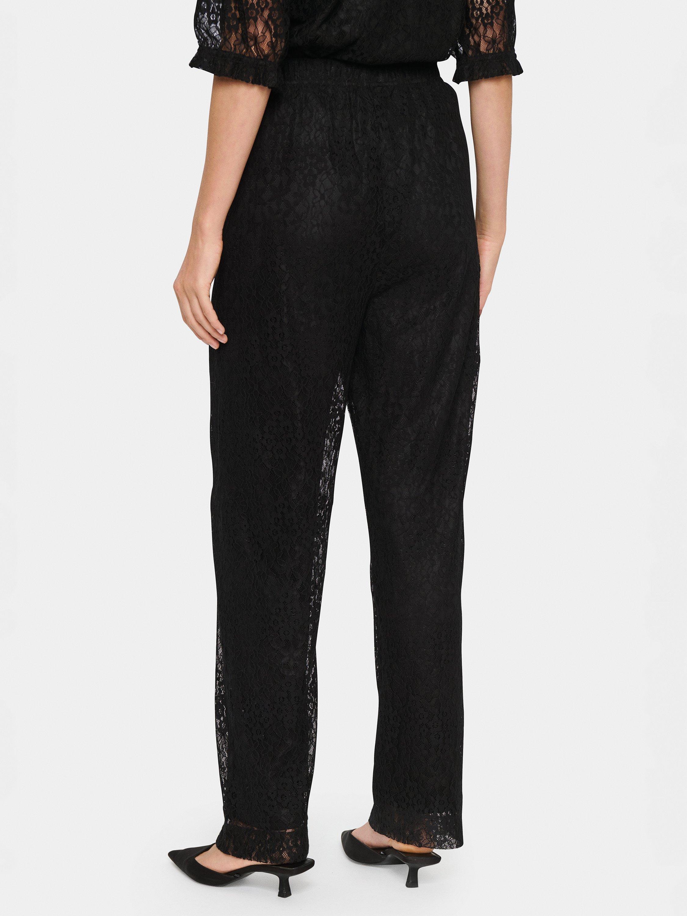 Product image 2 of 6, which shows Saint Tropez Filipa Lace Trousers, Black, XS