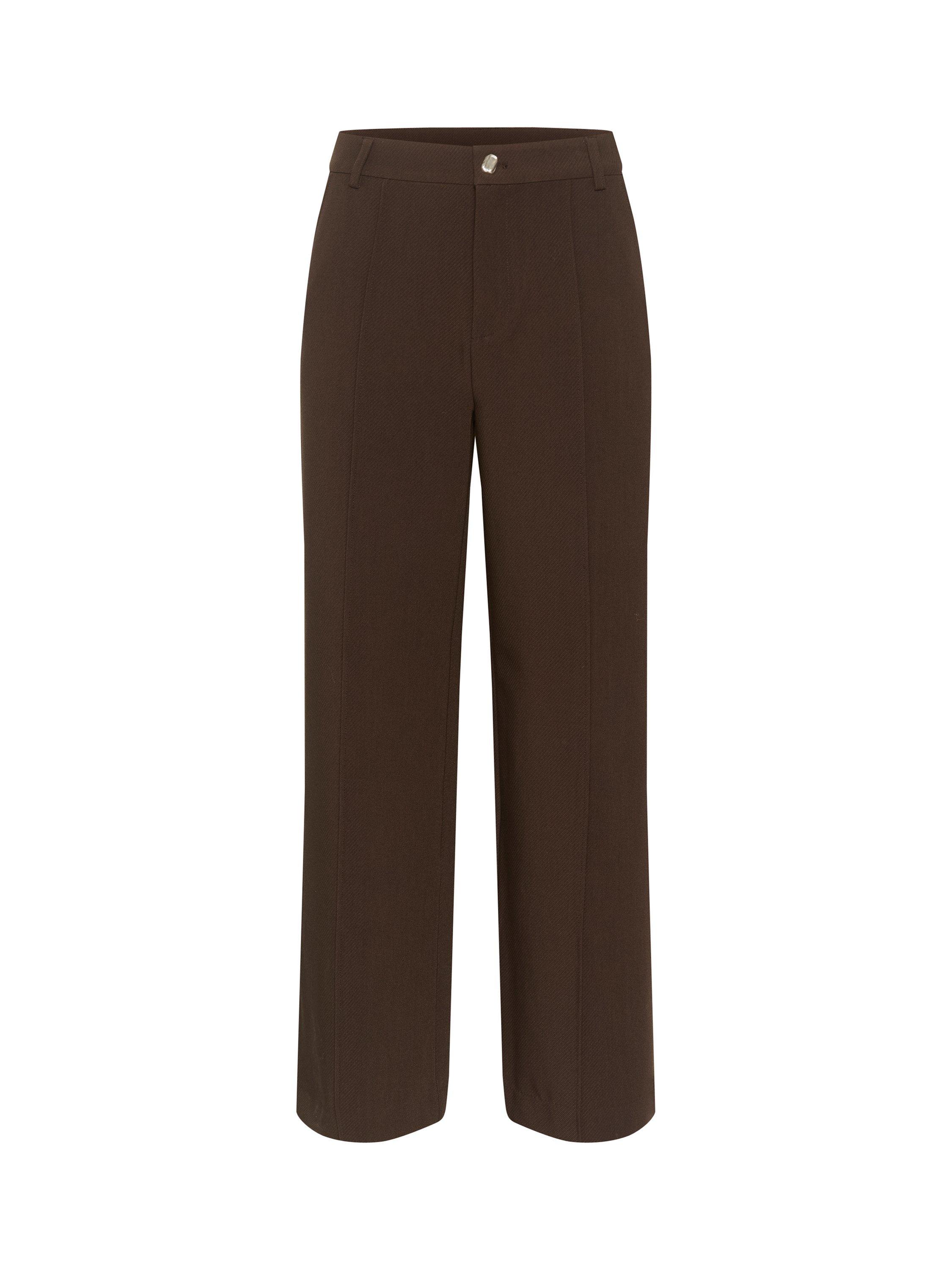 Product image 5 of 6, which shows Saint Tropez Franka High Waist Trousers, Chocolate Brown, M