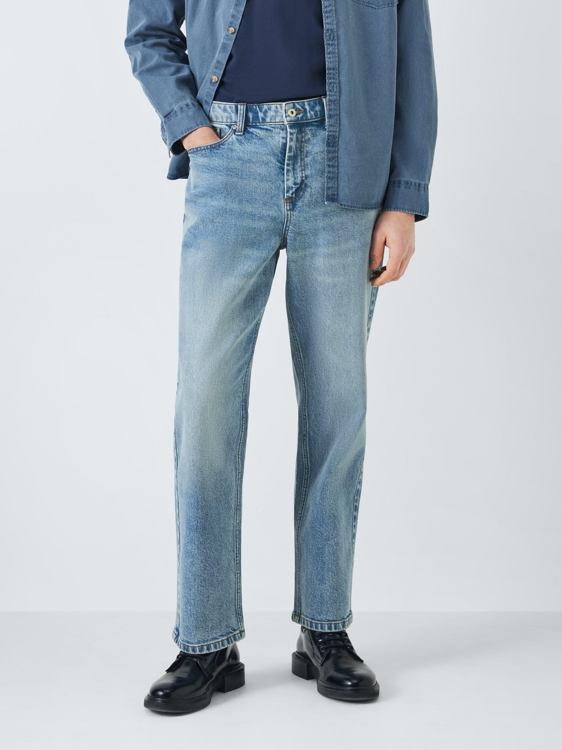 Product image 1 of 6, which shows John Lewis ANYDAY Straight Fit Denim Jeans, Light Blue, 30R