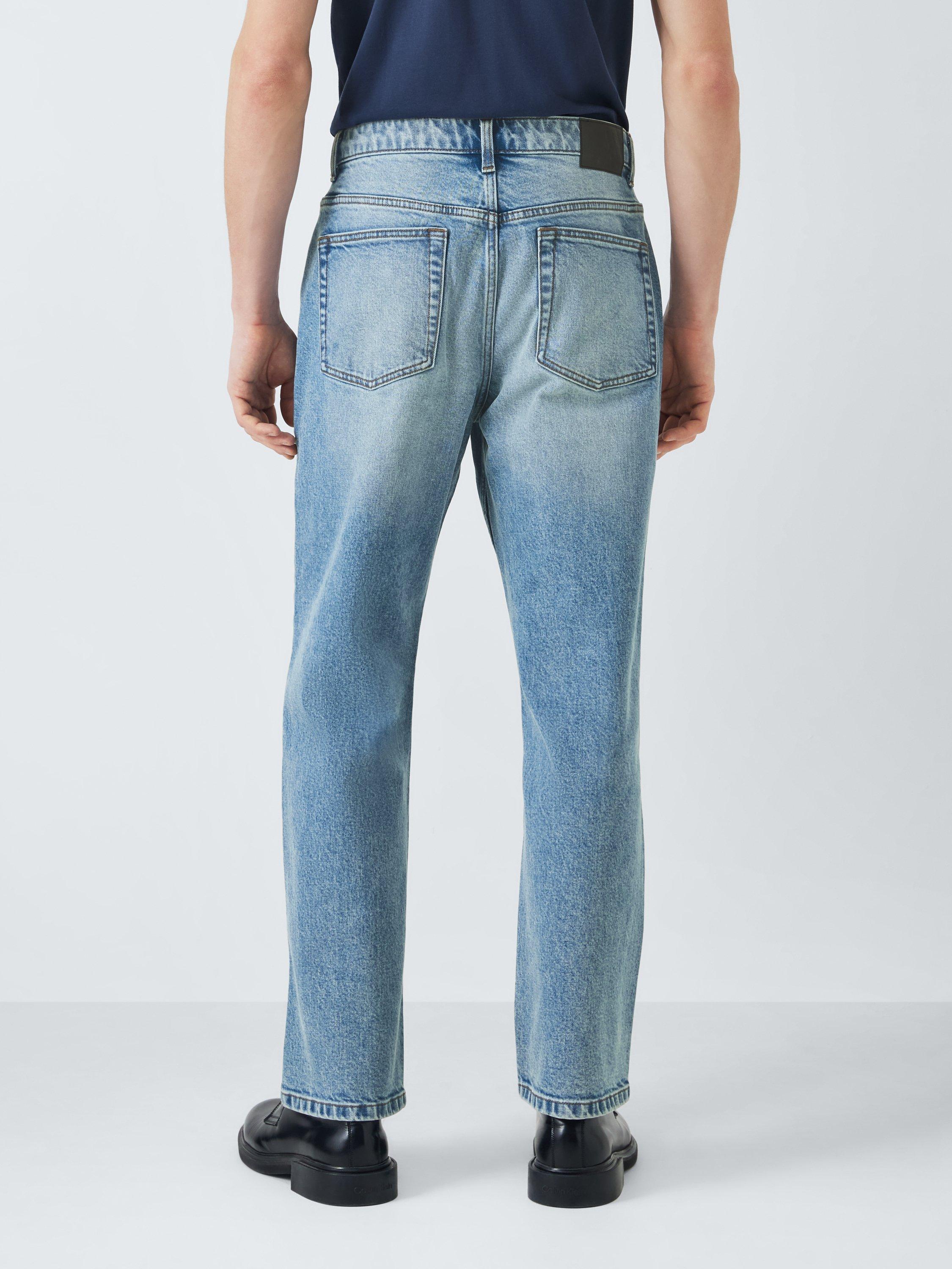 Product image 2 of 6, which shows John Lewis ANYDAY Straight Fit Denim Jeans, Light Blue, 30R