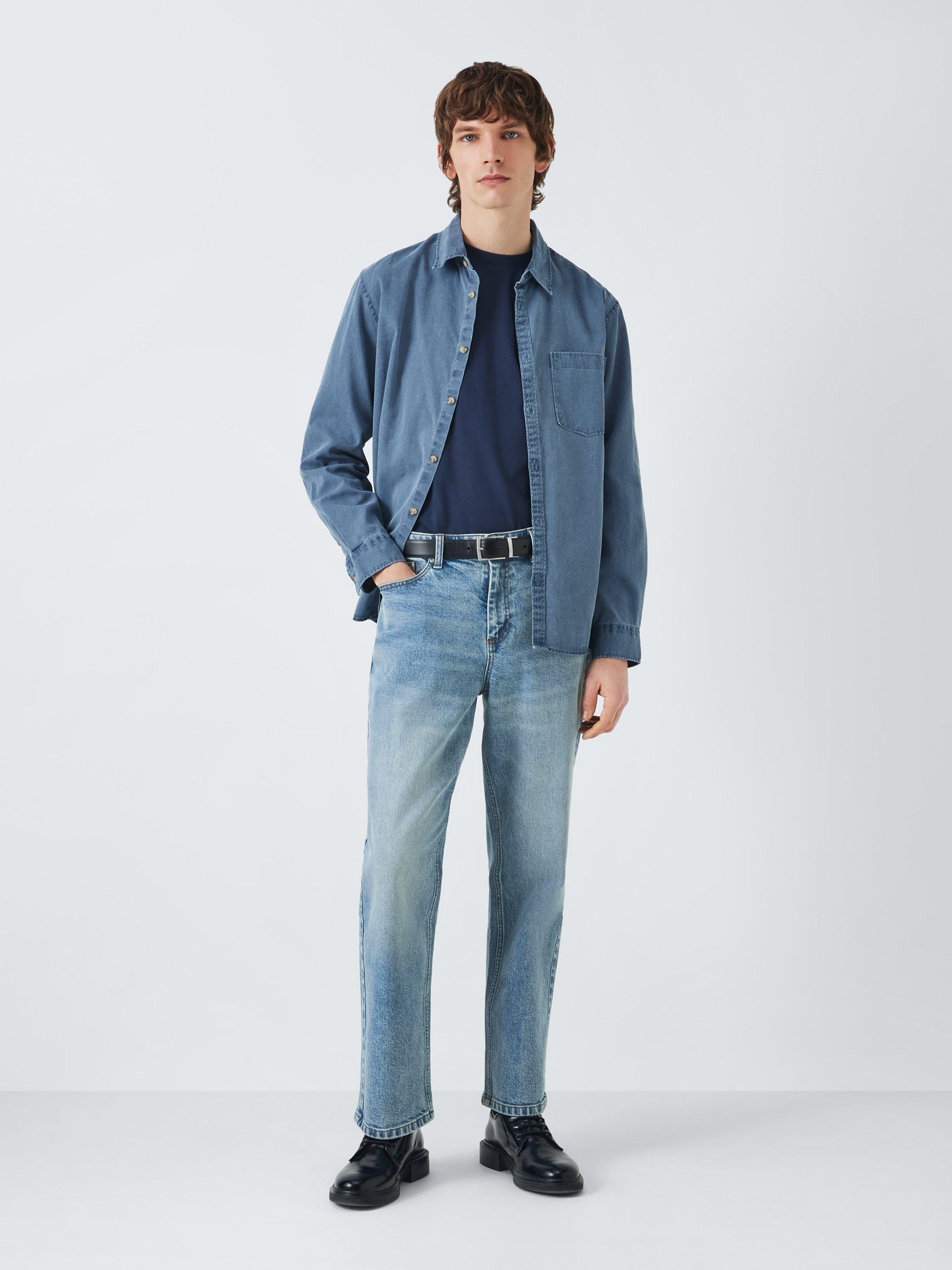 Product image 3 of 6, which shows John Lewis ANYDAY Straight Fit Denim Jeans, Light Blue, 30R