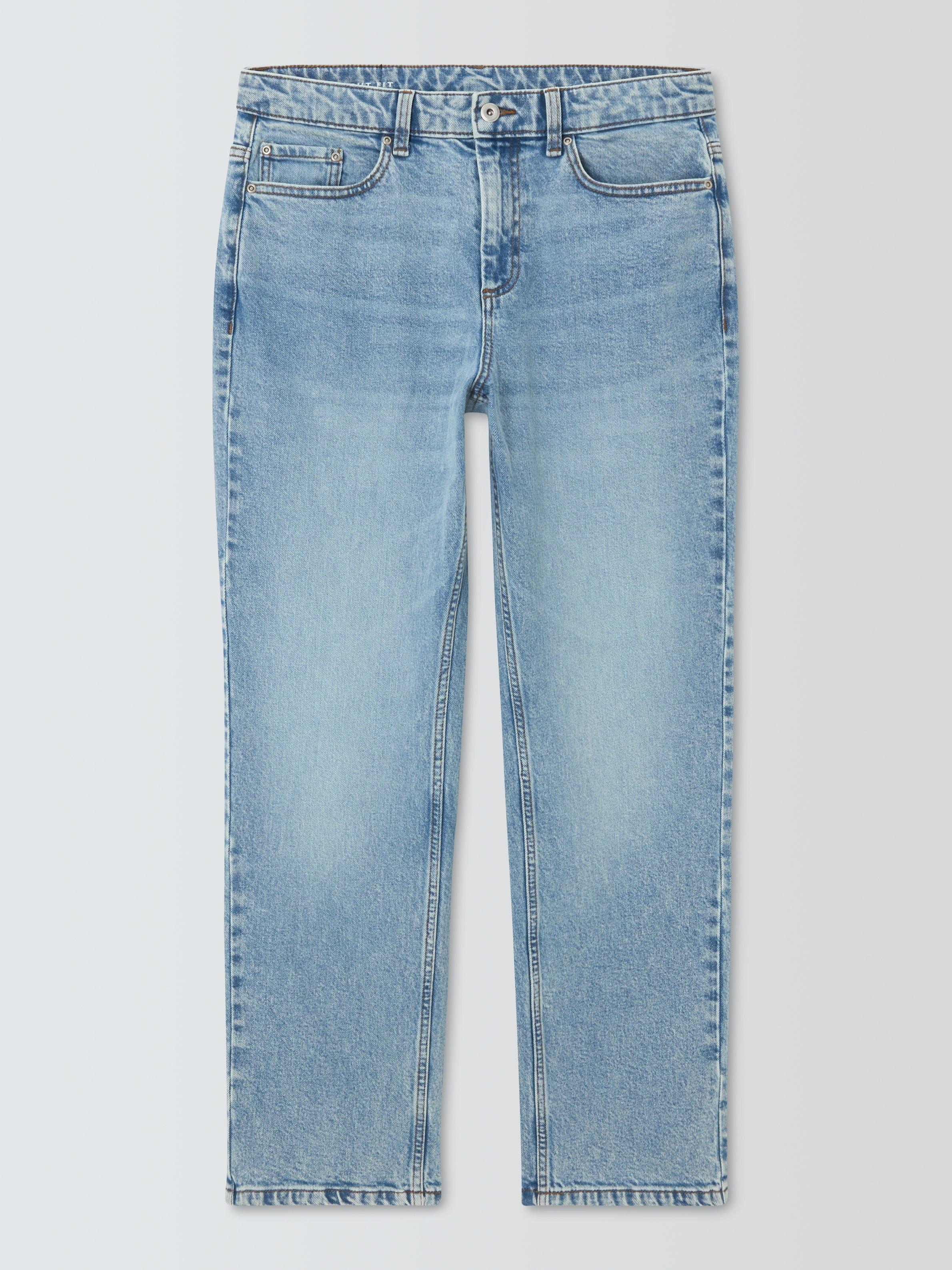 Product image 4 of 6, which shows John Lewis ANYDAY Straight Fit Denim Jeans, Light Blue, 30R