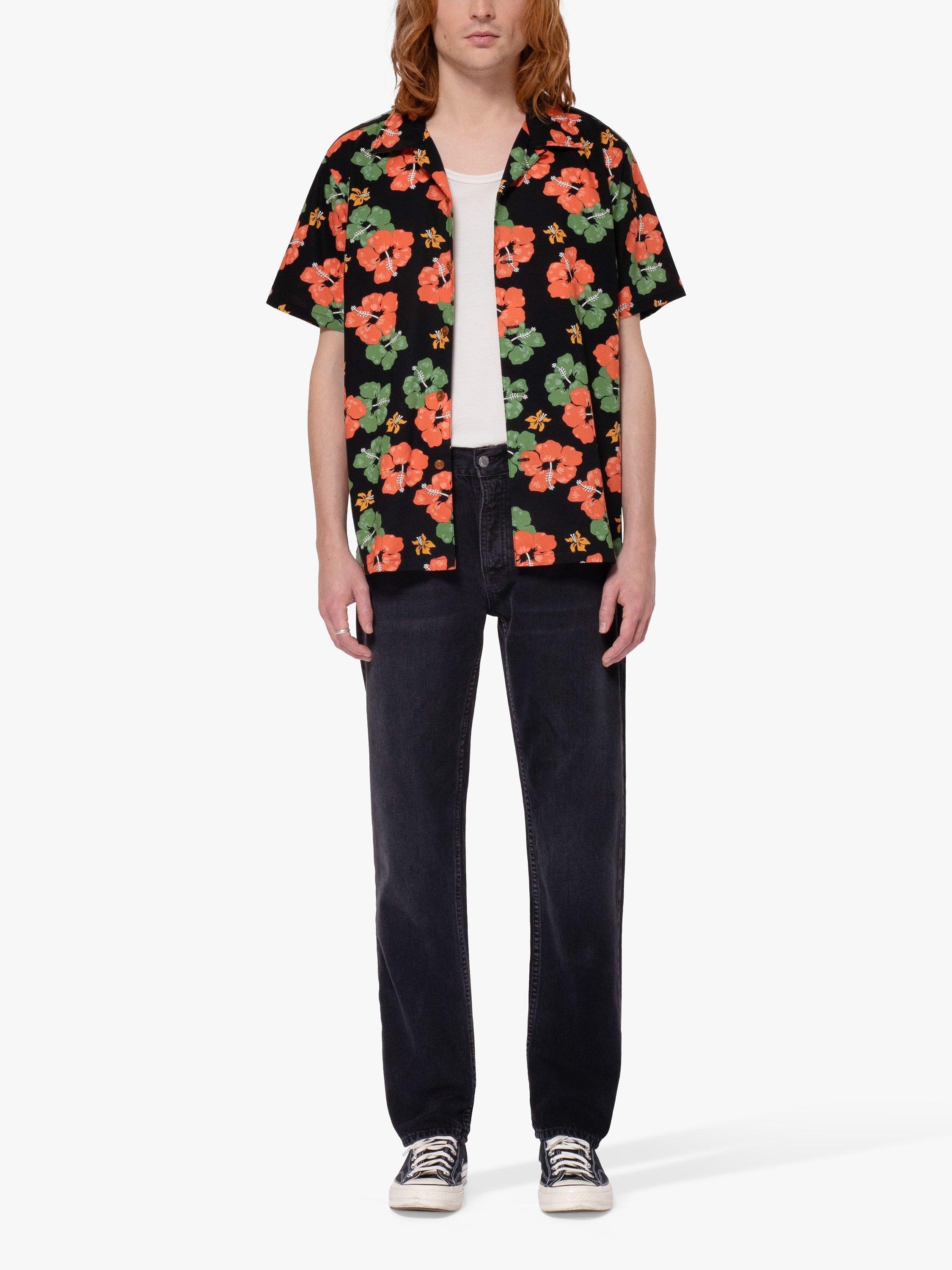 Nudie Jeans Arvid Hawaii Shirt, Ochre