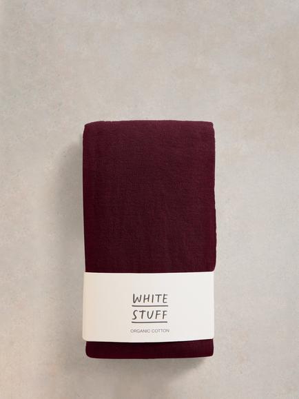 White Stuff Patty Organic Cotton Blend Opaque Tights, Dark Plum