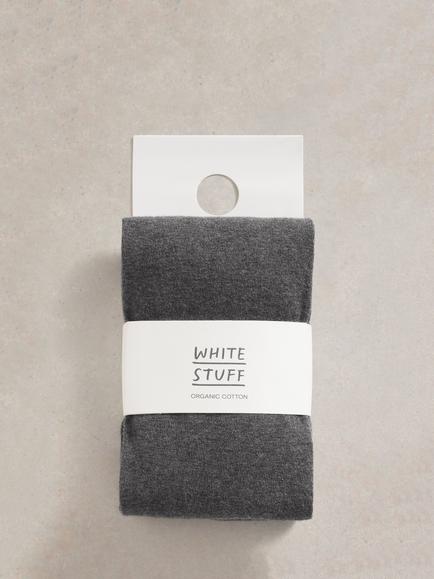 White Stuff Patty Organic Cotton Blend Opaque Tights - view 2, Charcoal Grey