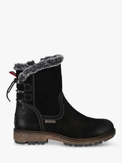 Josef Seibel Waylon 03 Suede Faux Fur Trim Boots, Black, Black