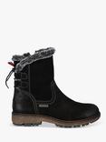 Josef Seibel Waylon 03 Suede Faux Fur Trim Boots, Black
