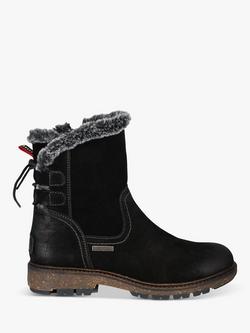 Josef Seibel Waylon 03 Suede Faux Fur Trim Boots, Black - view 2, Black