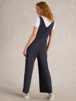 White Stuff Jasmine Organic Cotton Blend Jumpsuit, Charcoal - view 2, Charcoal