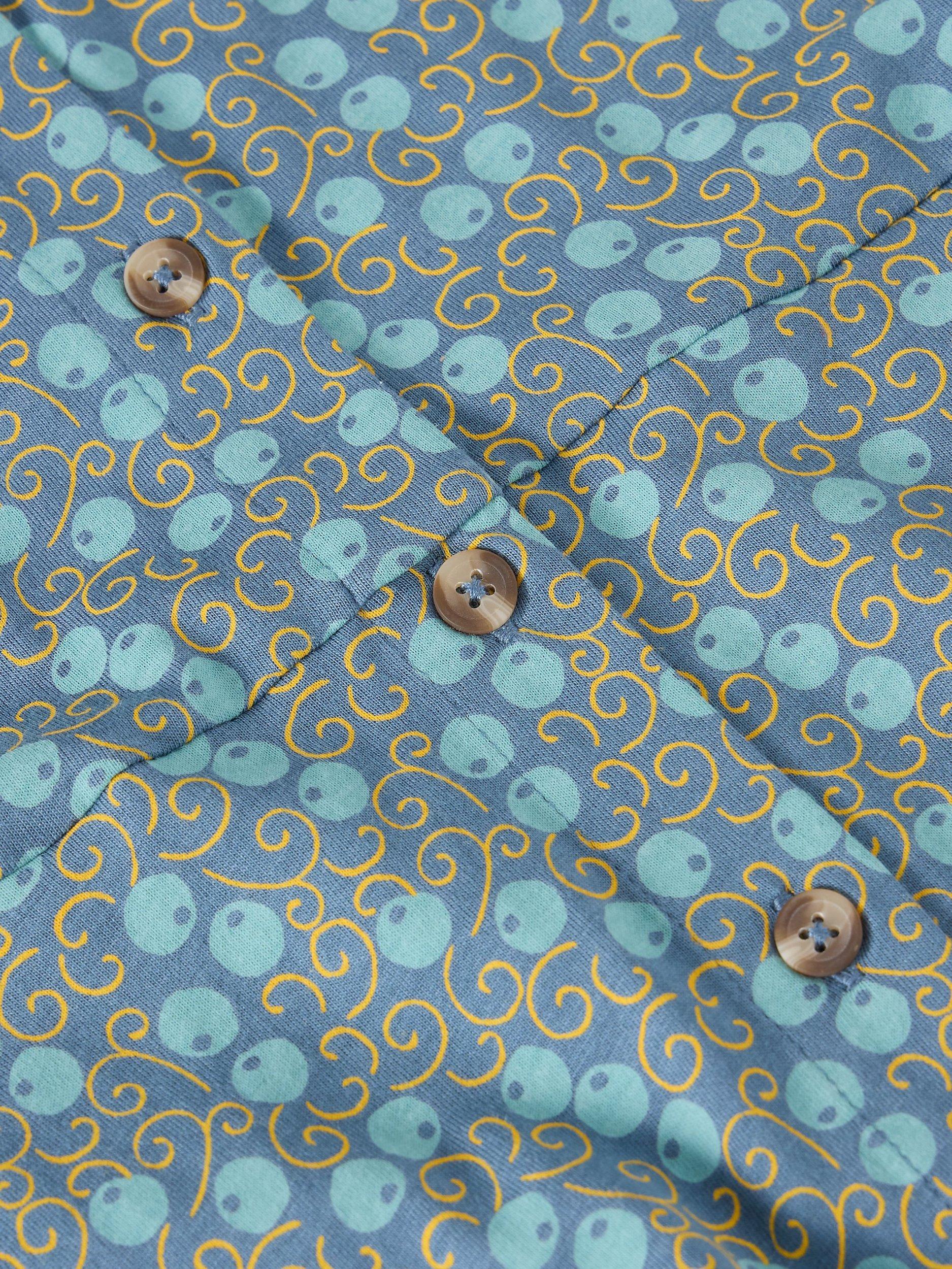 Product image 6 of 6, which shows White Stuff Rua Organic Cotton Blend Shirt Dress, Teal/Multi, 6
