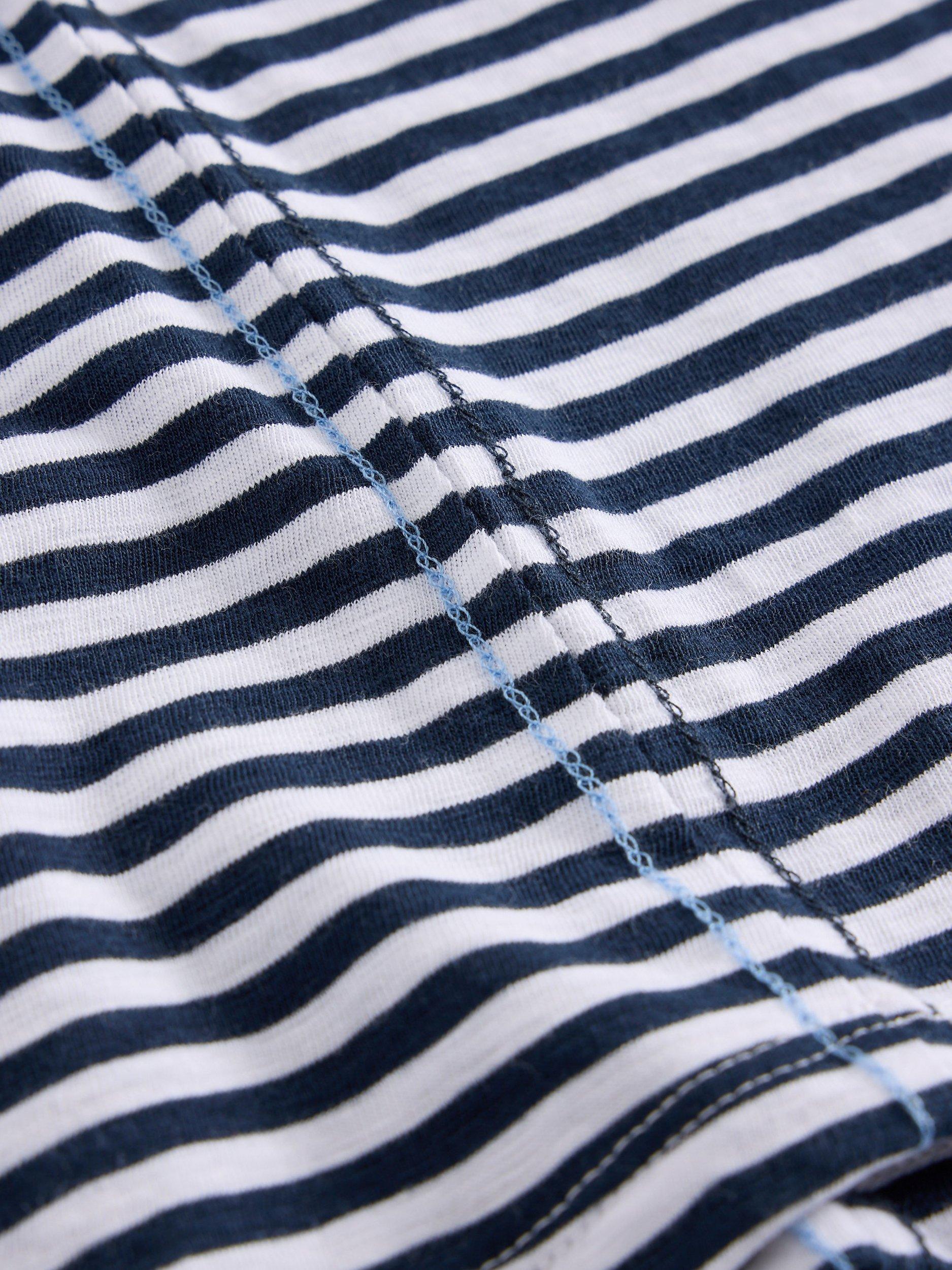 Product image 6 of 6, which shows White Stuff Nadia Stripe T-Shirt, White/Navy, 6