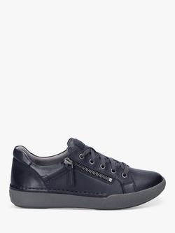 Josef Seibel Claire 13 Nubuck Low Top Trainers, Navy - view 2, Navy