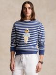 Ralph Lauren Striped Bear Jumper, Blue/White