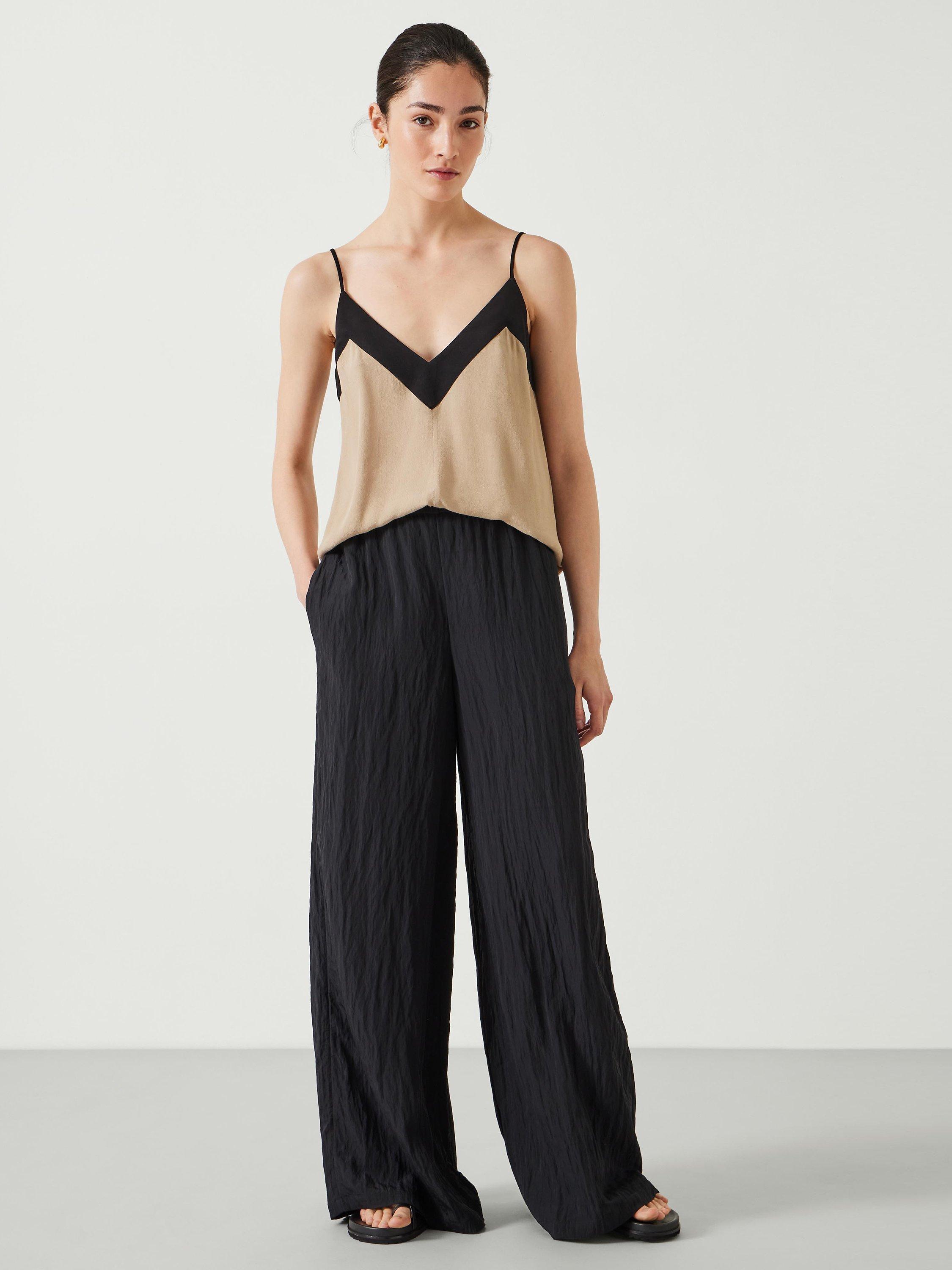 Product image 3 of 4, which shows HUSH Mabel Fluid Wide Leg Trousers, Black, 4R