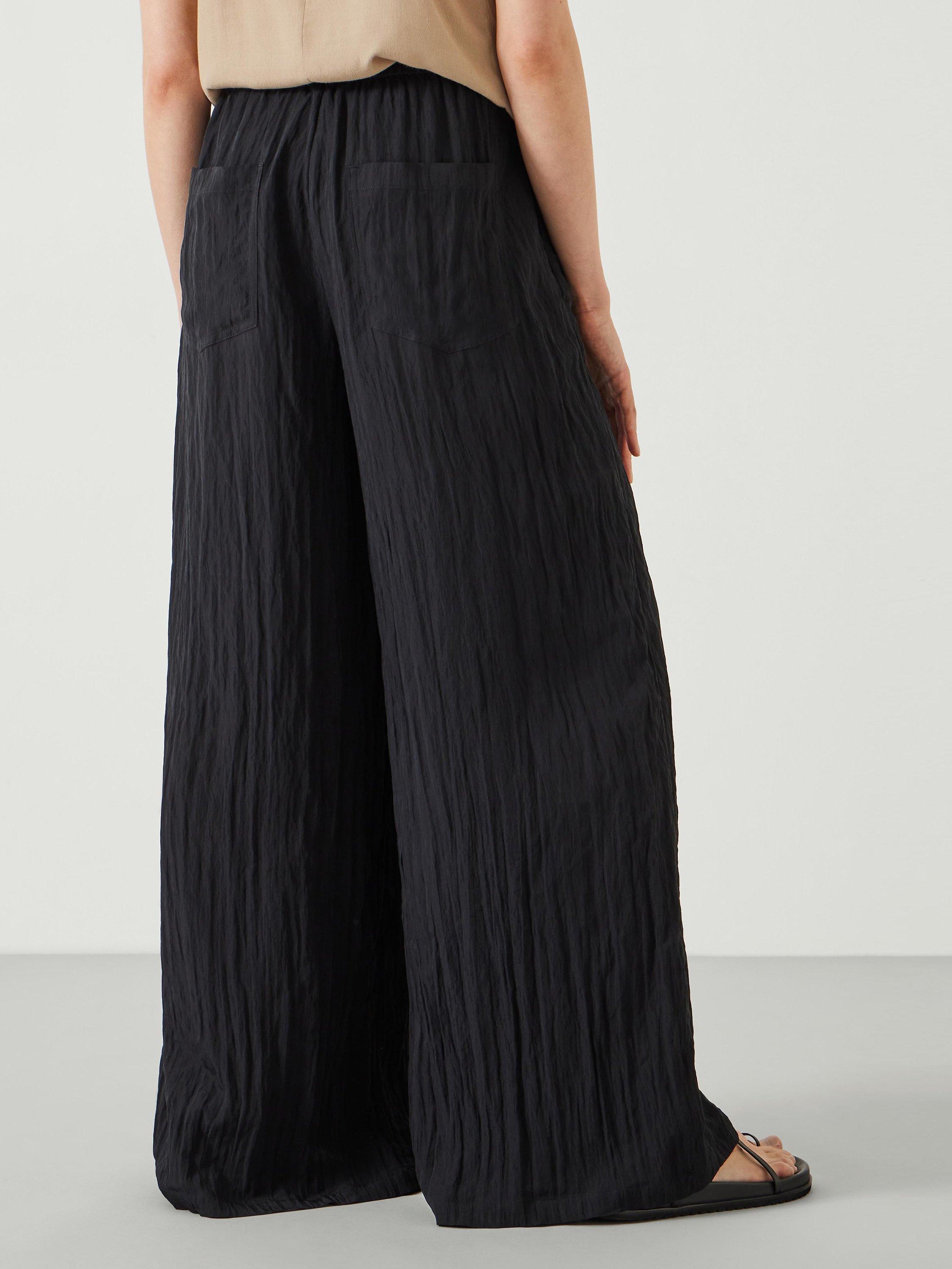 Product image 4 of 4, which shows HUSH Mabel Fluid Wide Leg Trousers, Black, 4R