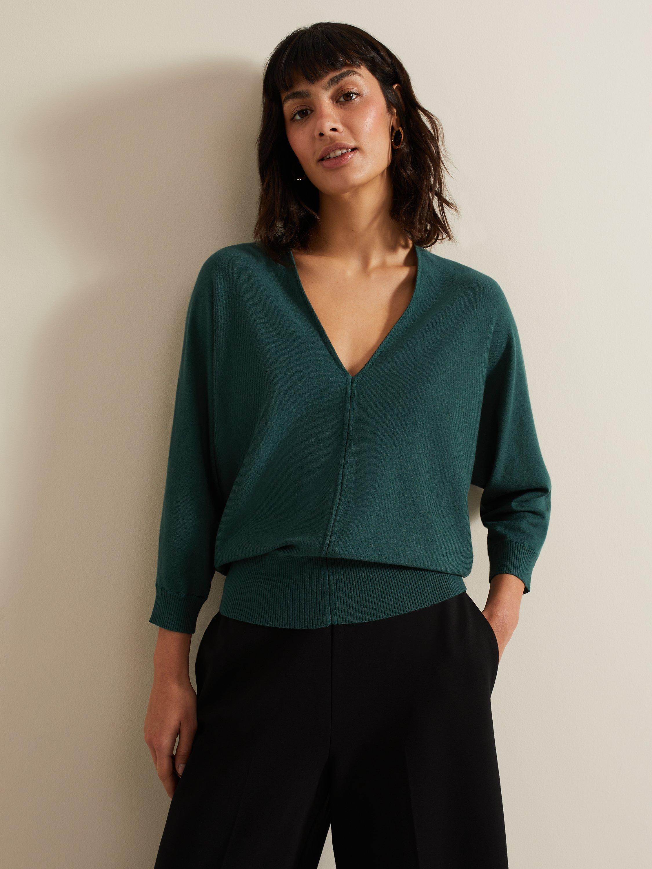 Phase Eight Gina Batwing Jumper Green