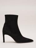 Phase Eight Ponted Suede Ankle Boots, Black