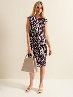 Phase Eight Sabrina Abstract Jersey Midi Dress, Multi, Multi