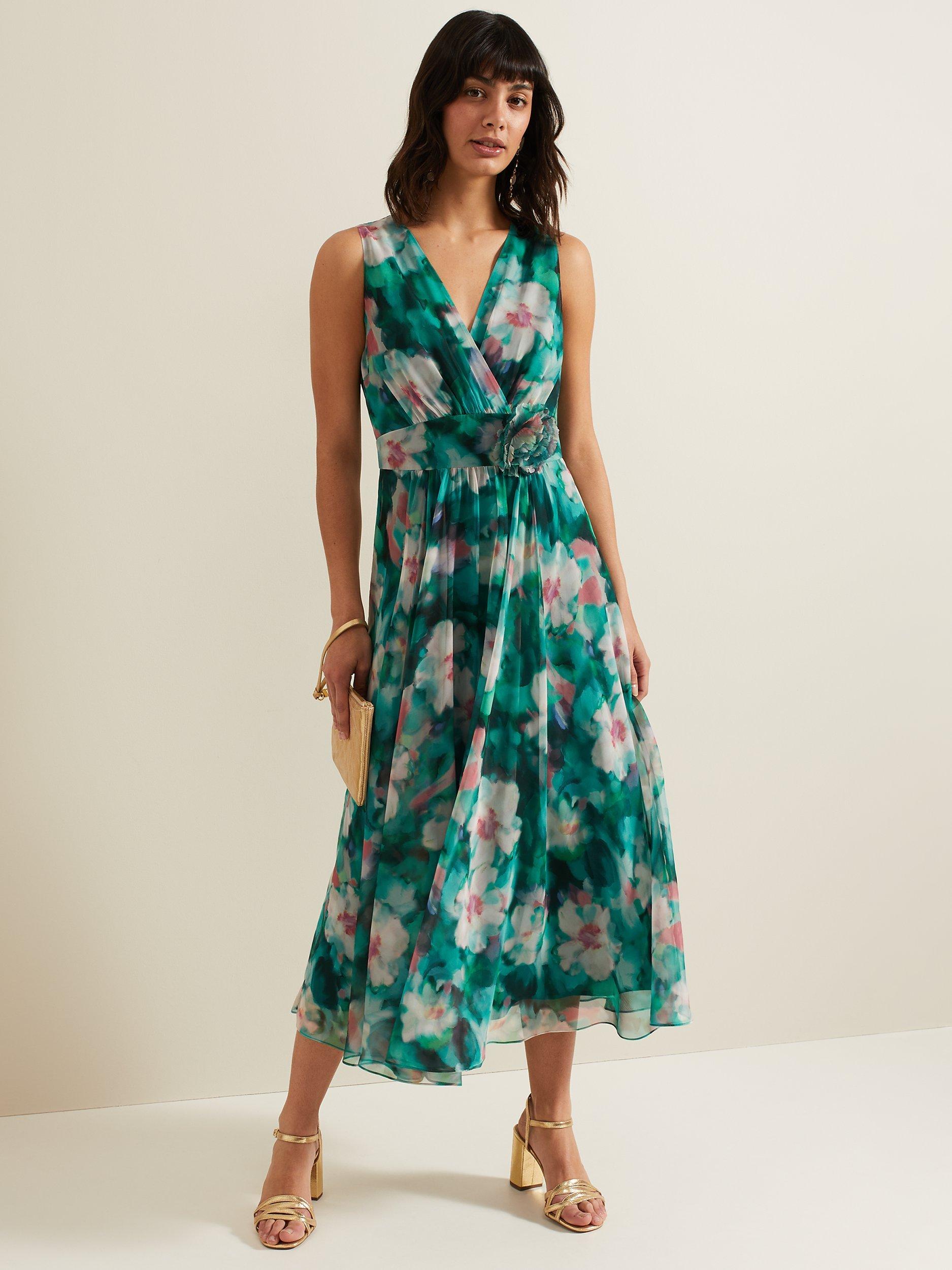 Phase Eight Nora Chiffon Floral Midi Dress Multi