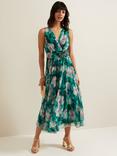 Phase Eight Nora Chiffon Floral Midi Dress, Multi