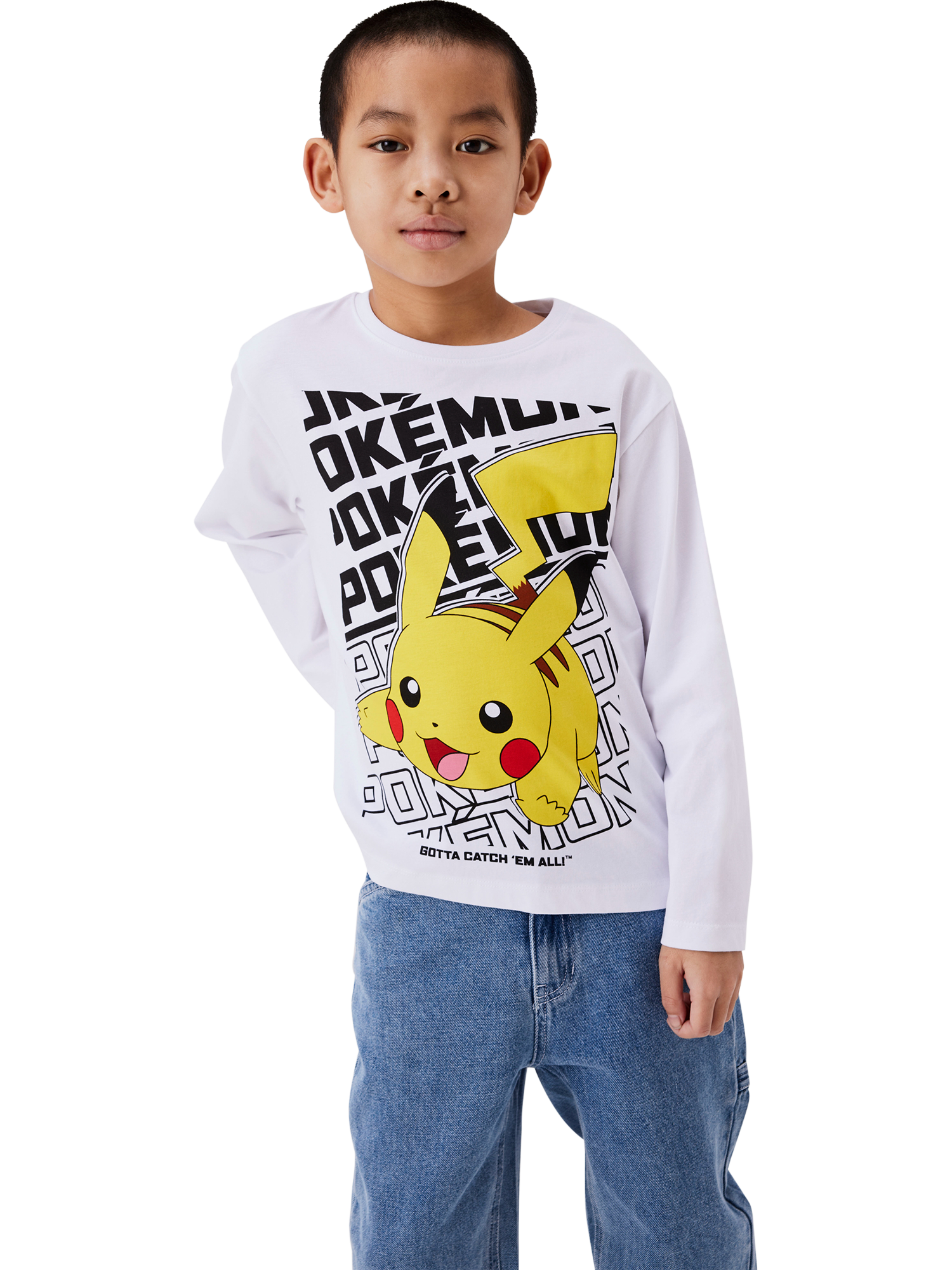 Product image 1 of 4, which shows Pokémon Long Sleeve T-Shirt, White, 6 years