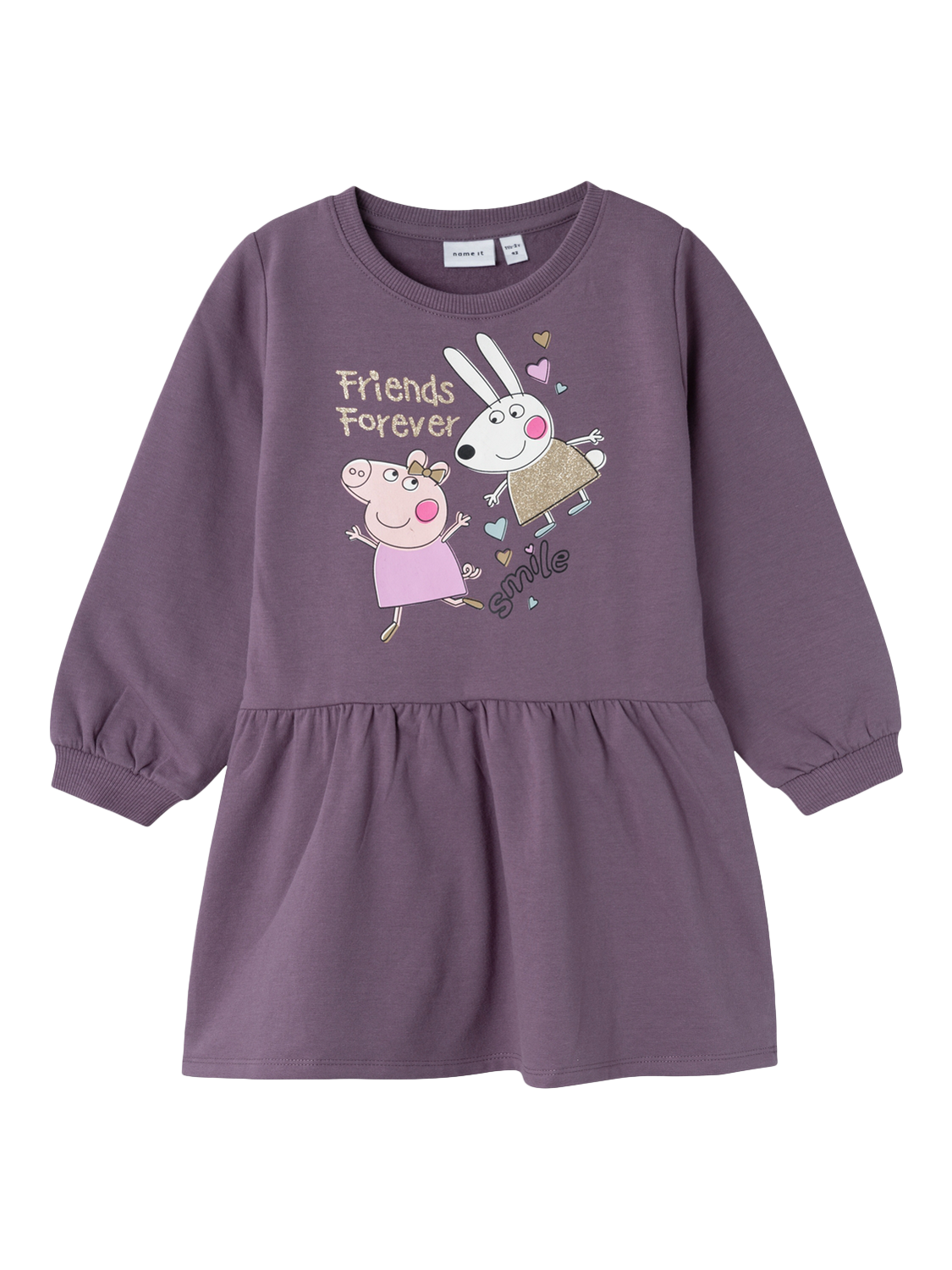 Product image 2 of 5, which shows Peppa Pig Kids' Cotton Jersey Blend Sweatshirt Dress, Arctic Dusk, 12-18 months
