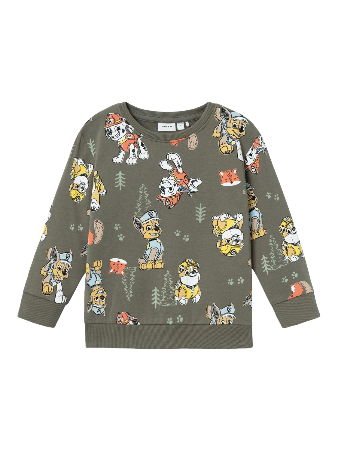Product image 1 of 3, which shows NAME IT Kids' Paw Patrol Sweatshirt, Tea Leaf, 12-18 months