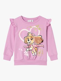 NAME IT Kids' Paw Patrol Sweatshirt, Artic Dusk, Pastel Lavender