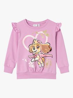 NAME IT Kids' Paw Patrol Sweatshirt, Artic Dusk - view 2, Pastel Lavender