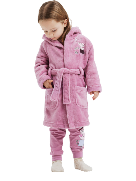 NAME IT Kids' Peppa Pig Dressing Gown, Mauve Orchid, Mauve Orchid