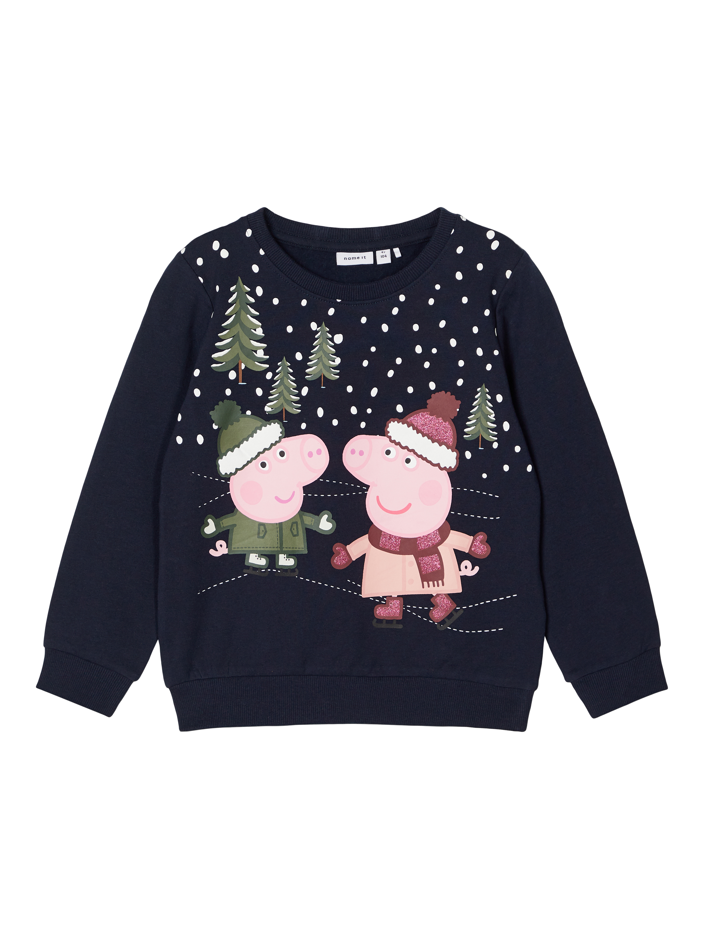 NAME IT Kids' Peppa & George Pig Sweatshirt, Dark Sapphire