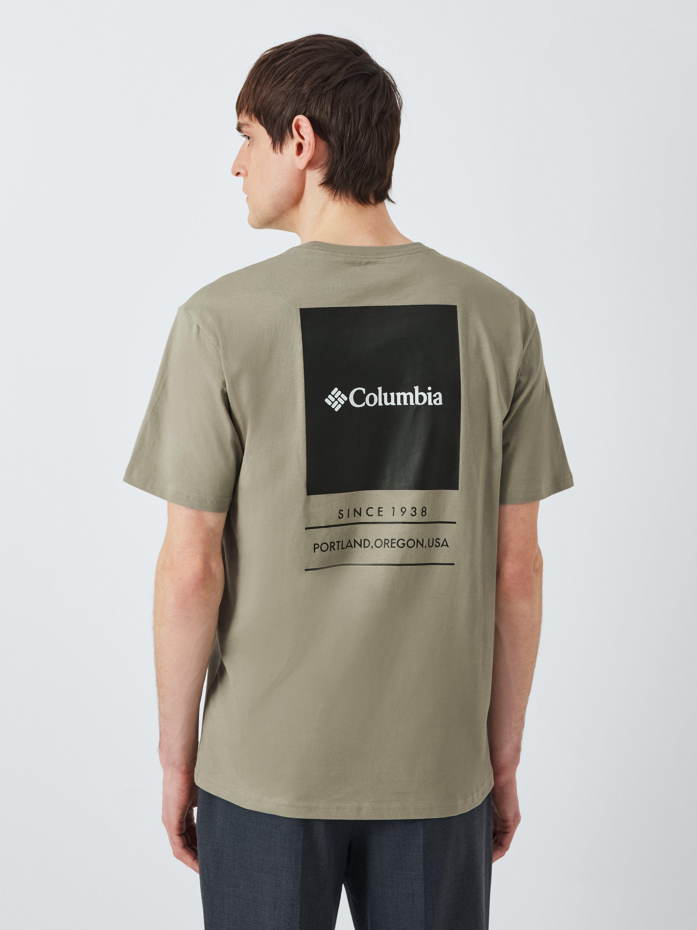 Product image 2 of 6, which shows Columbia Barton Springs Cotton Regular Fit Short Sleeve Graphic T-Shirt, Safari, S